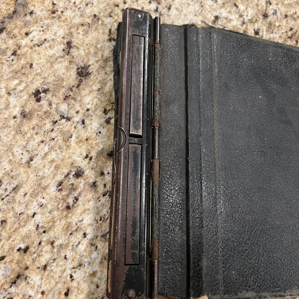 Vintage Wilson Jones Company Ledger Binder Black FauxLeather Metal Locking Spine